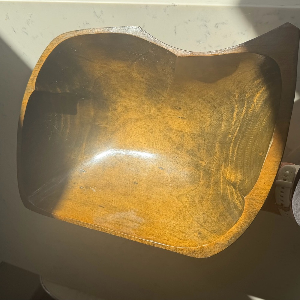 Mid‑century Mexican wooden bowl from Tony’s gift shop in Nogales